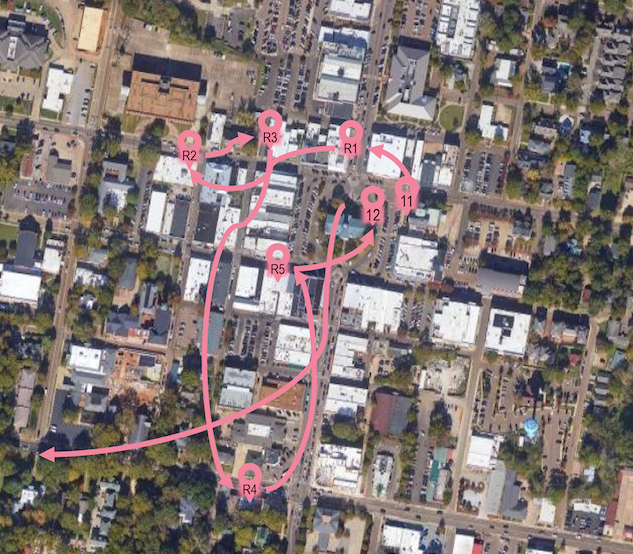 Oxford marked with clues